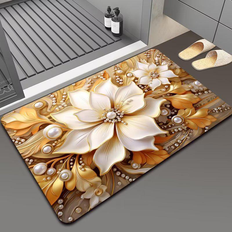 3D цветочный диатомовый грязепоглощающий нескользящий коврик для ванной комнаты, можно стирать в стиральной машине