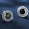 New Full Diamond Round Earrings with Female Micro Inlaid White Diamonds and White Edges Stylish and High End Versatile