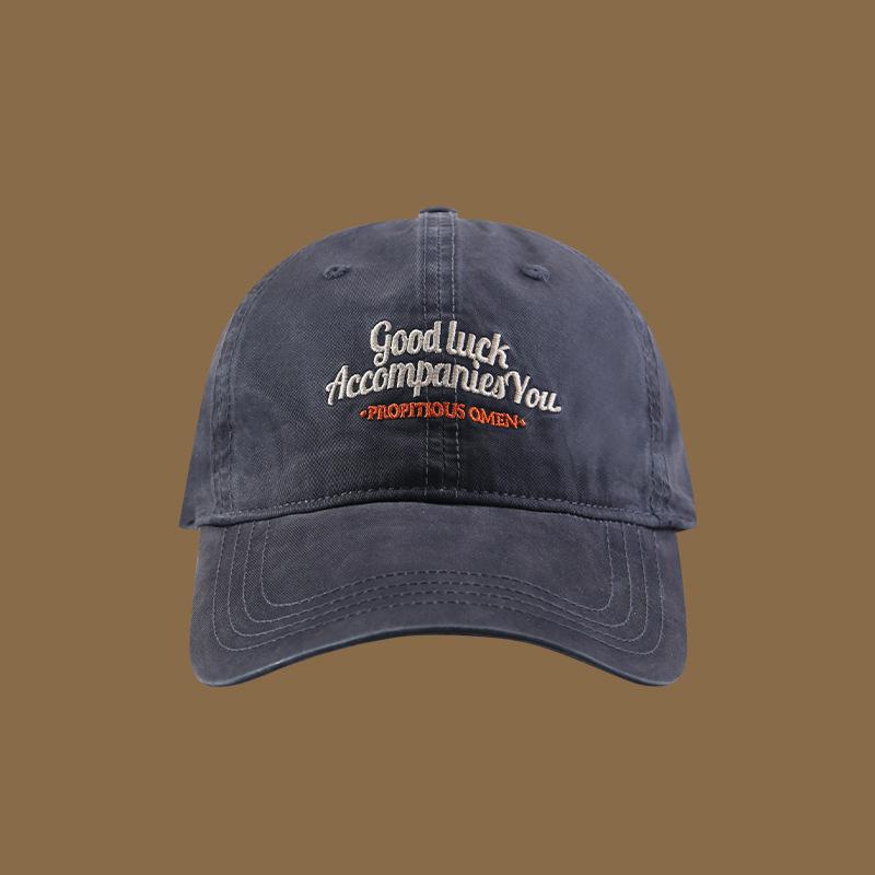 Fashion Letter Embroidery Vintage Wash Soft Crown Unisex Adjustable Daily Casual Baseball Cap