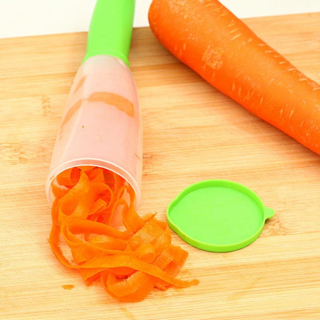 Овощечистка для хранения с лезвием из нержавеющей стали, многофункциональная овощечистка для фруктов и овощей с контейнером для кухни