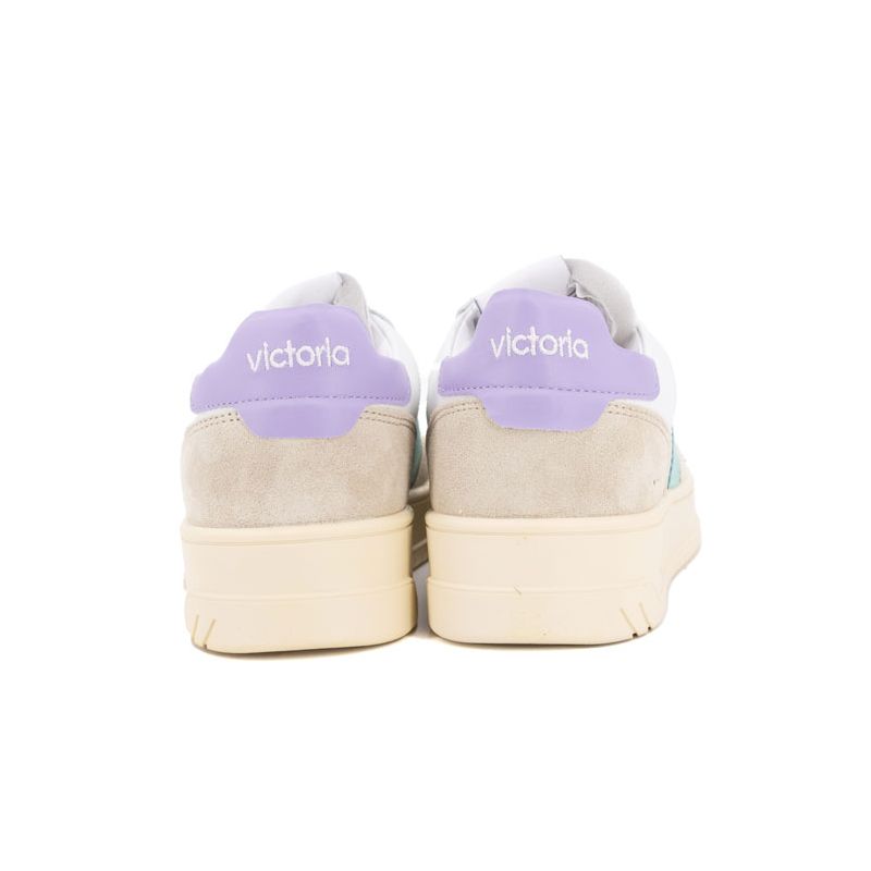 Женские белые кроссовки с бежевой подошвой VICTORIA