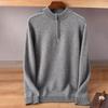 Мужской весенне-осенний свитер на молнии с полувысоким воротником - Повседневный, Универсальный, Однотонный пуловер