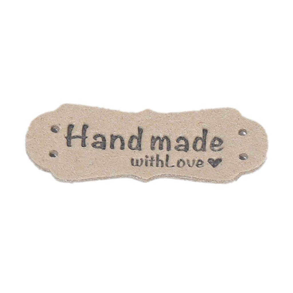 50pcs Handmade with Love Label Knitted Sewing Decorative Tag Supplies for Clothes Hat Sweater Coat Decoration