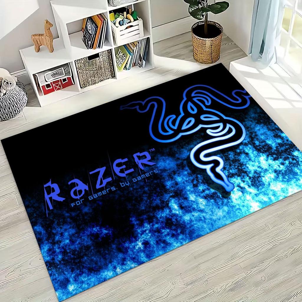 Модный ковер с логотипом Razer в стиле мото-арт для спальни, гостиной, дивана, домашний придверный коврик, большой детский нескользящий напольный коврик