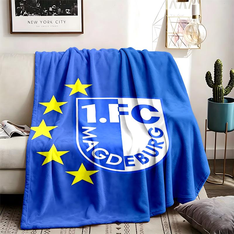 1. FC Magdeburg Theme Personalized Outdoor Flannel Blankets Soft And Suitable For All Seasons Perfect For Sofas Beds And Camping
