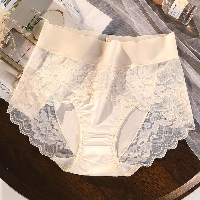 Сексуальные кружевные трусики большого размера с высокой посадкой, тонкие и бесшовные женские трусики