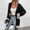 Повседневный тренд, универсальная мода, женская осенне-зимняя одежда с длинными рукавами, цветное смешение, длинный джемпер, кардиган, куртка