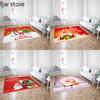 Christmas New Year Home Decor Carpet Holiday Party Decoration Merry Christmas Santa Print Floor Mat Living Room Room Carpet