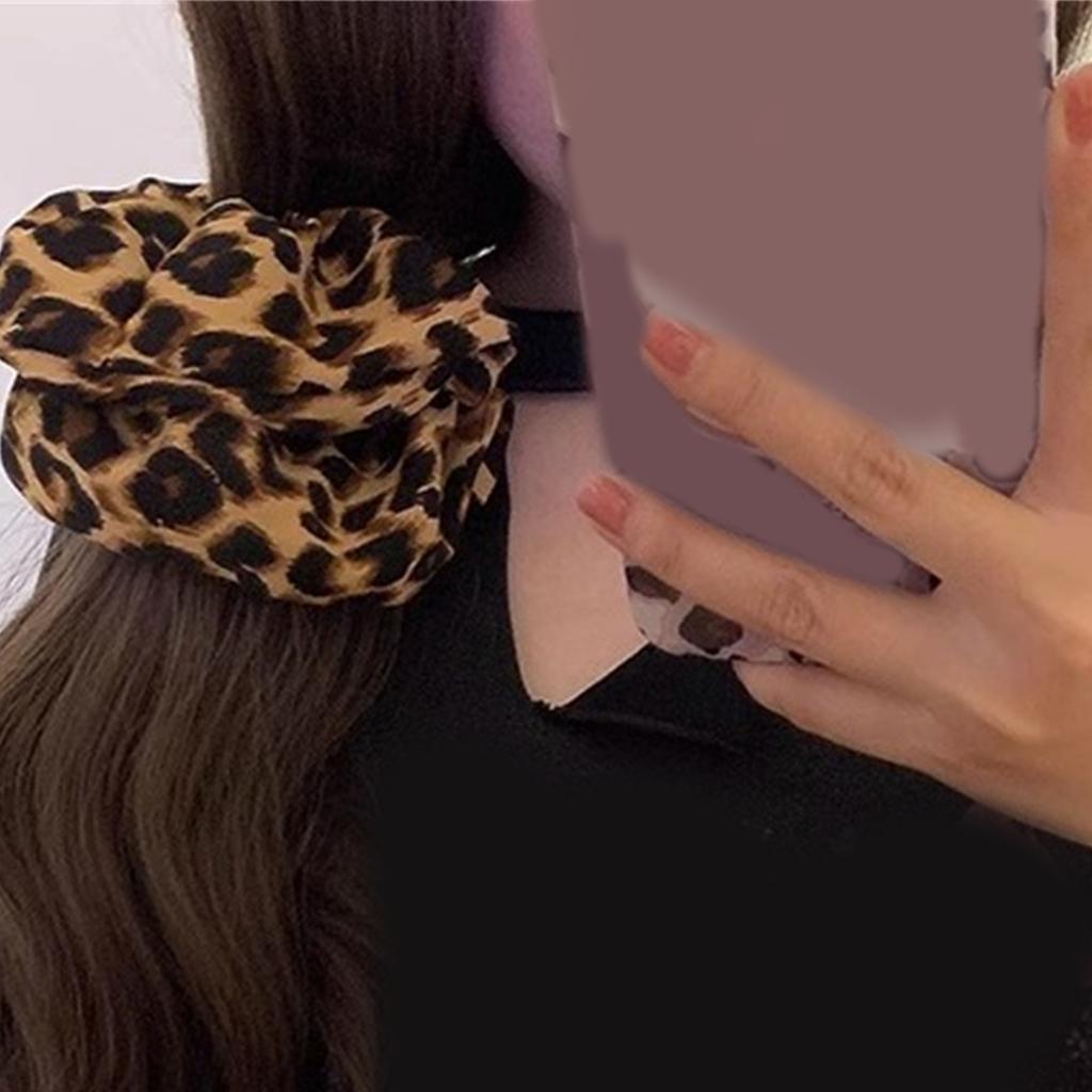 Stylish Scrunchies Leopard Print Hair Ties Comfortable Elastic Bands Styling Hair Accessories for Women and Girls