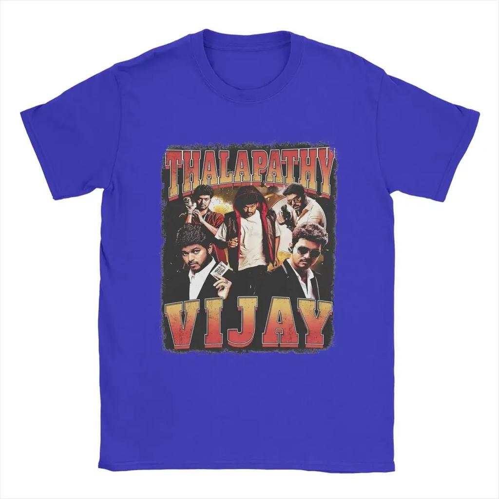 Unisexs Thalapathy Vijay T Shirts 100 Cotton Clothing Funny Short Sleeve Crew Neck Tee Shirt Party TShirt