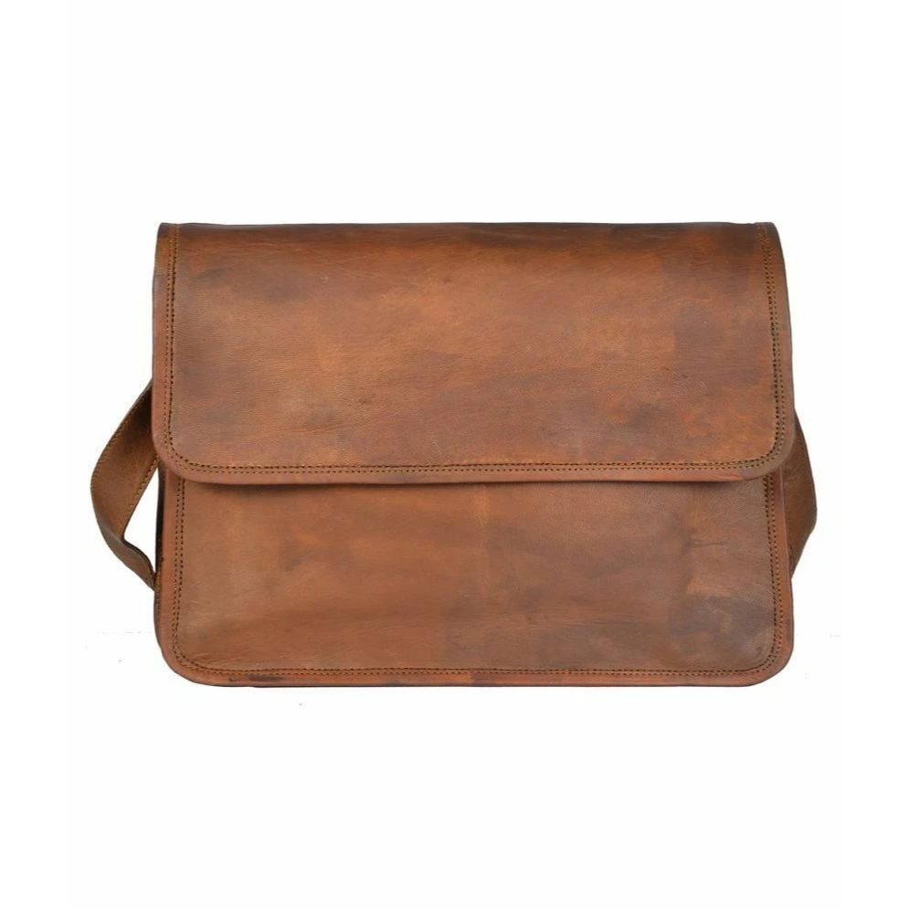 Винтажная мужская кожаная сумка-мессенджер через плечо, сумка-портфель для ноутбука из кожи полного зерна