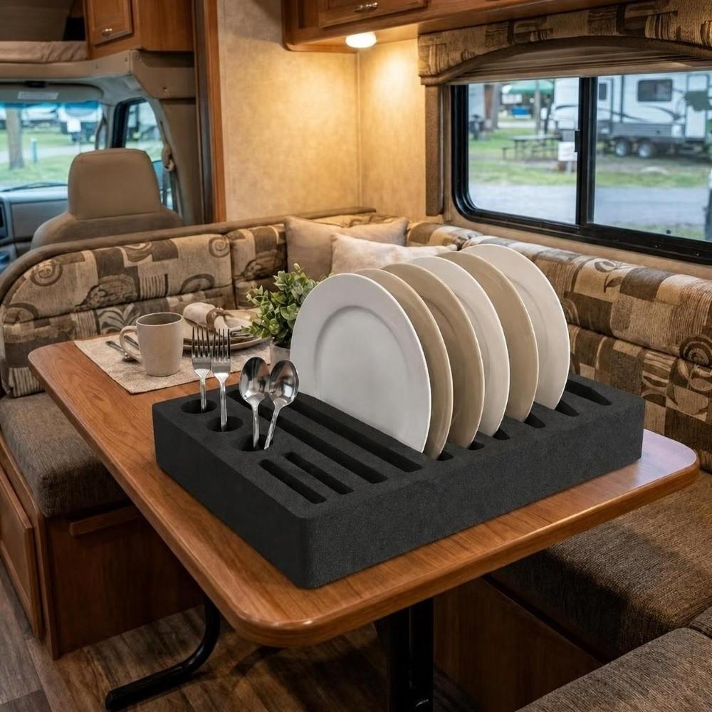 Durable Mug Storage Box 8/13 Slot Glass Coaster Storage For Caravan Truck SUV Camper Boat