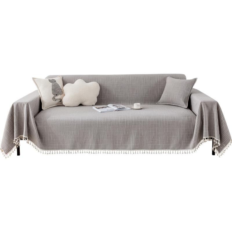Чехол на диван ткань в скандинавском стиле Ins, универсальный универсальный современный современный простой хлопковый льняной чехол для дивана, универсальный полный чехол для дивана