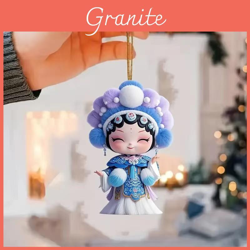 Acrylic Flat Surface Huadan Peking Opera Pendant For Auto Decoration