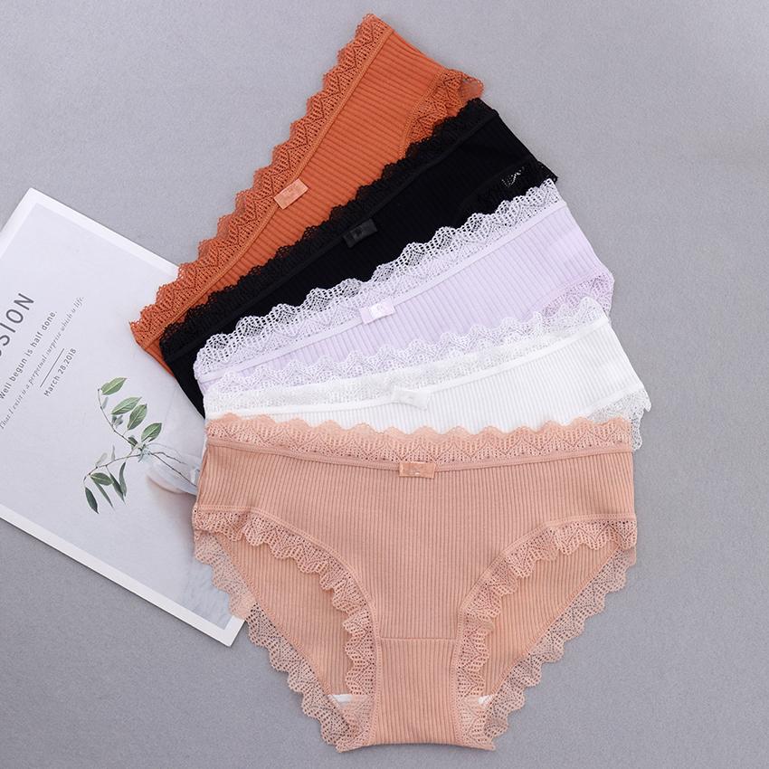 1PC Women's Cotton Panties Sexy Lace Lingerie Female Soft Underwear For Girls Ladies Underpants Briefs Woman's Panty
