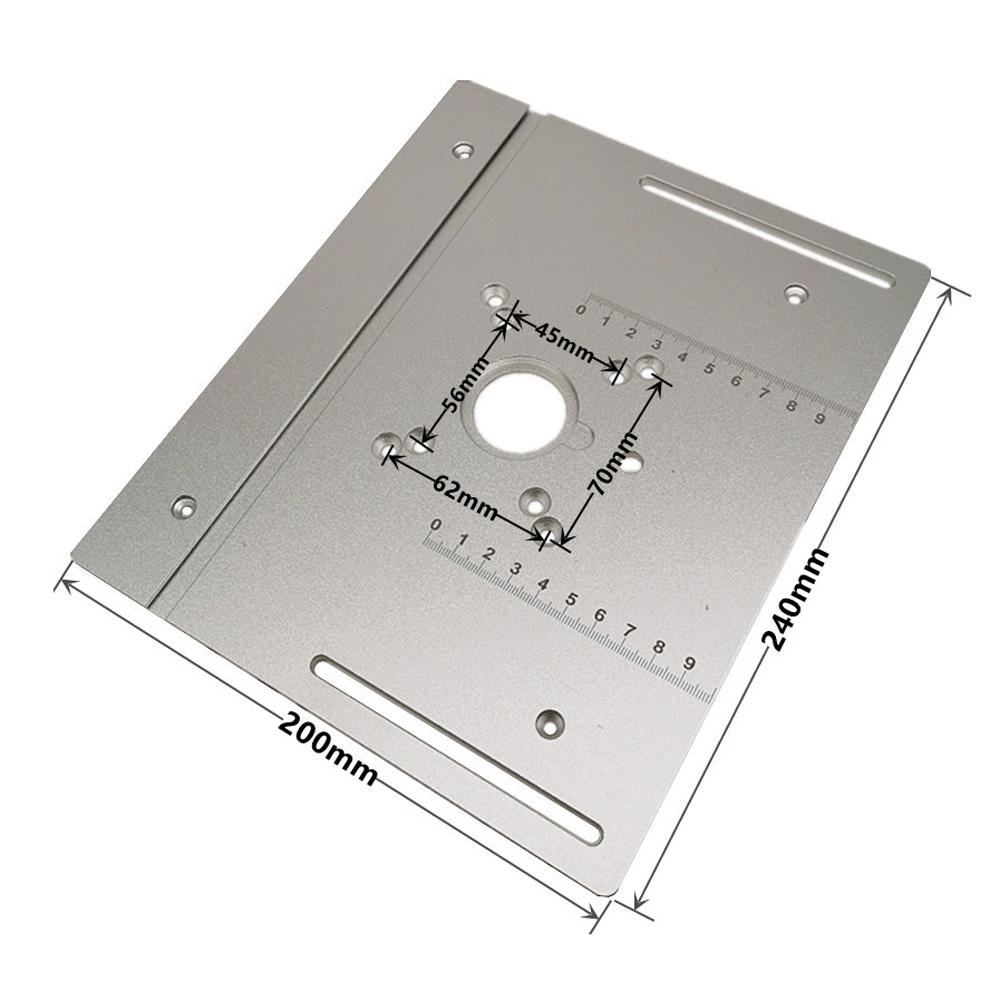 Set of 3 Router Table Insert Plate Aluminum Alloy Wood Milling Flip Board Trimming Machine Engraving Auxiliary Tool
