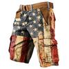 Мужские рабочие шорты с принтом Дня независимости и несколькими карманами