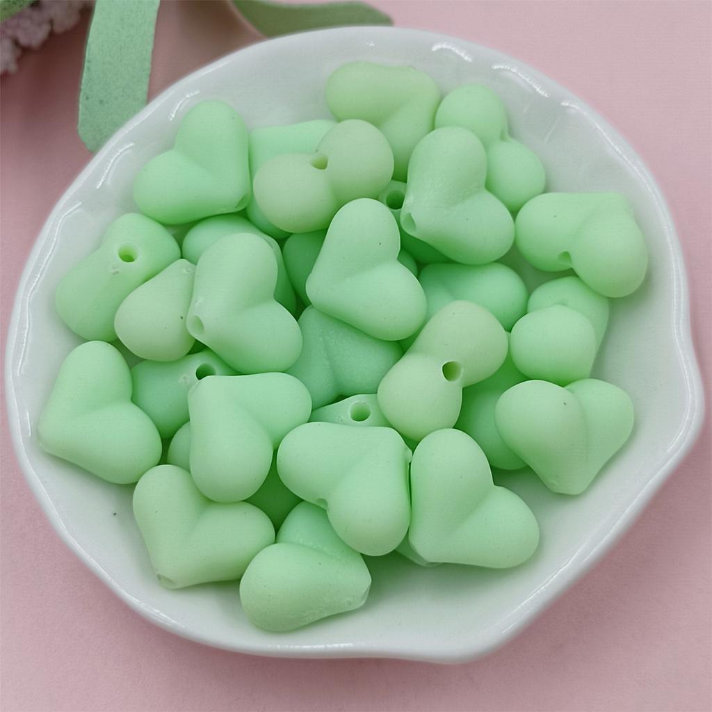 Creative Mobile Phone Chain 9 Color Making Materials Solid Color DIY Jewelry Accessories Creative Fashion Rubber 30Pcs 15x11mm Beads Heart