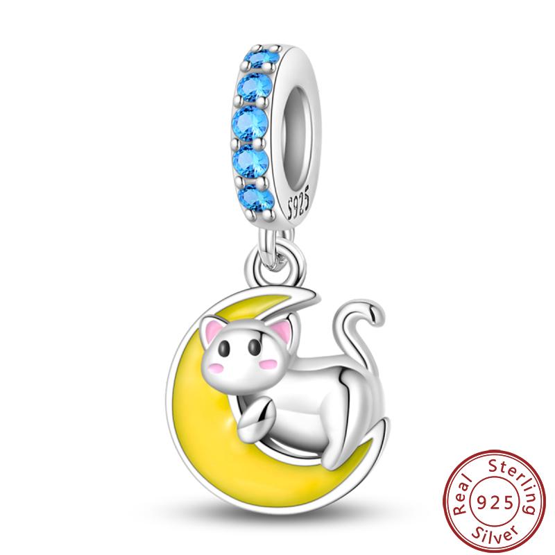 Милая серия «Кошка и собака» Медные шармы «Луна», «Бабочка», «Отпечаток лапы» 3 мм Сделай сам Изготовление изящных ювелирных изделий Подарки