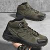 Альпинистские ботинки с высоким берцем мужские очень большого размера противоскользящие и износостойкие осенне-зимние для походов черные мужские ботинки спортивная обувь
