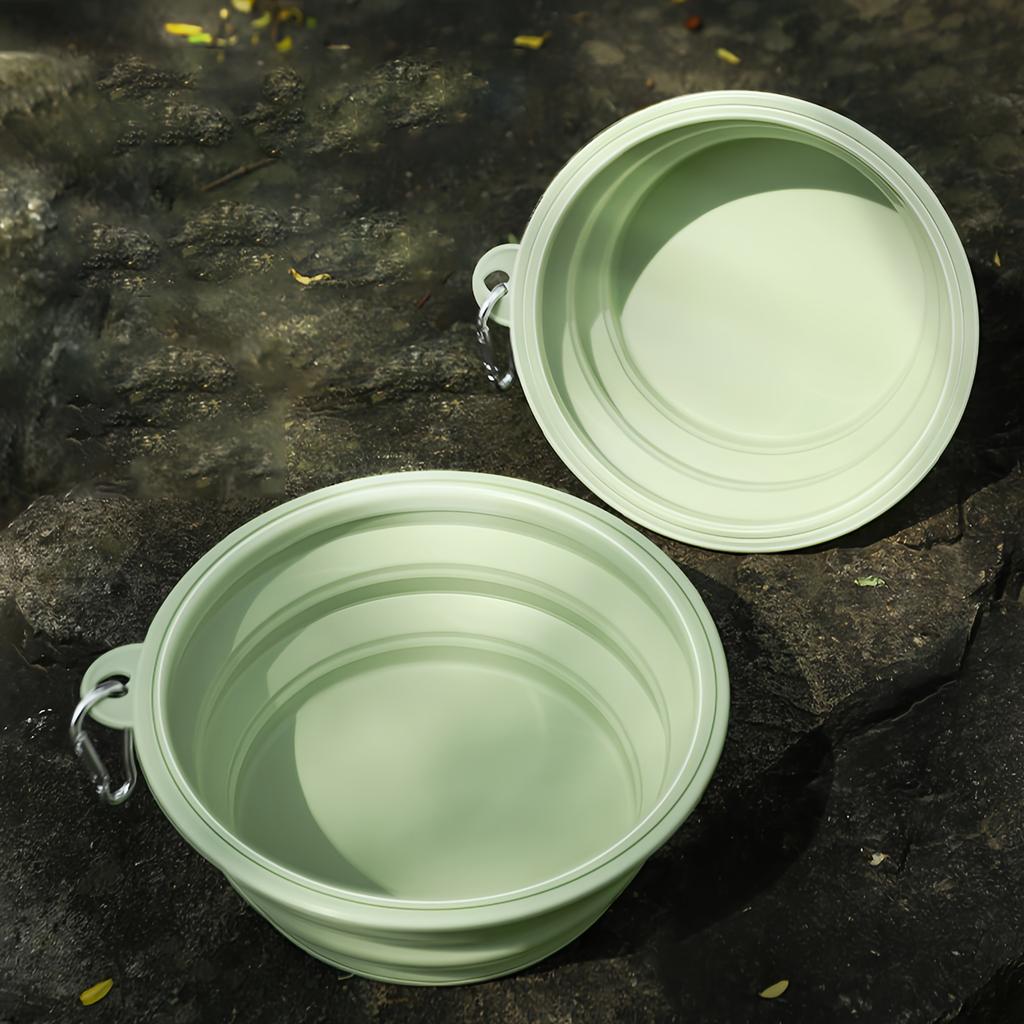 Миски для собак, Портативная дорожная миска для собак с карабином, Миска для домашних животных из пищевого силикона для походов, прогулок