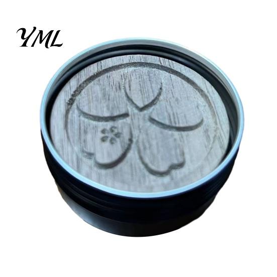 Small Wood Diffuser for Desk Wooden Essential Oil Diffuser, Car Aroma with Box, Engraved Flower Cat Paw Home Decor Ornaments Patterns, Round Fragrance