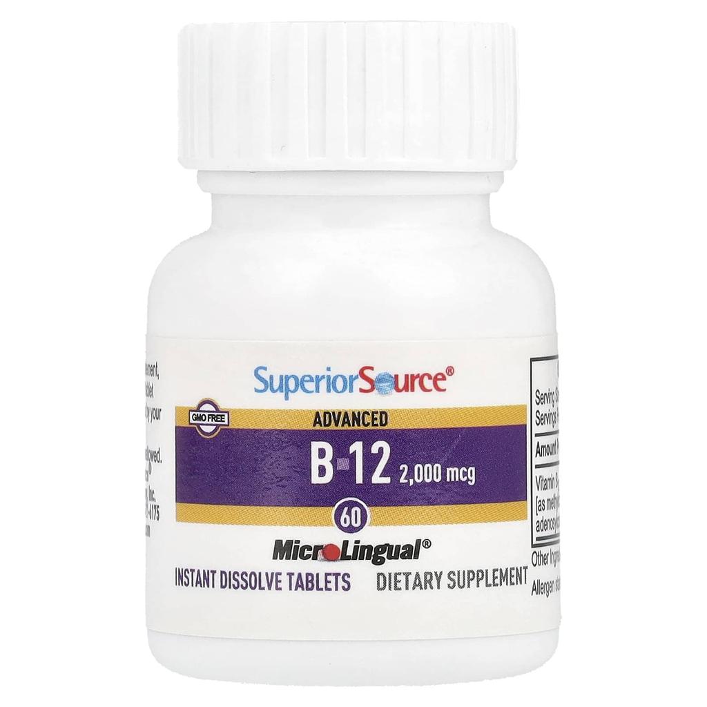 Advanced B-12, 2,000Mcg, Microlingual® Instant Dissolve Tablets, 60 Tablets