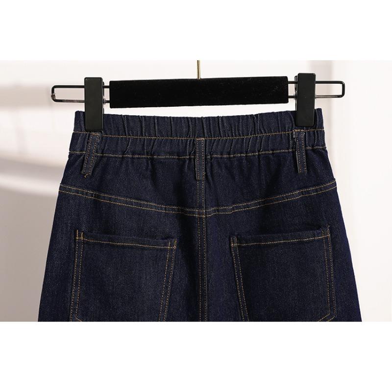 DIMANAF 2025 Новые женские шорты больших размеров Летние свободные джинсовые шорты Базовые с высокой посадкой Однотонные брюки Эластичная талия