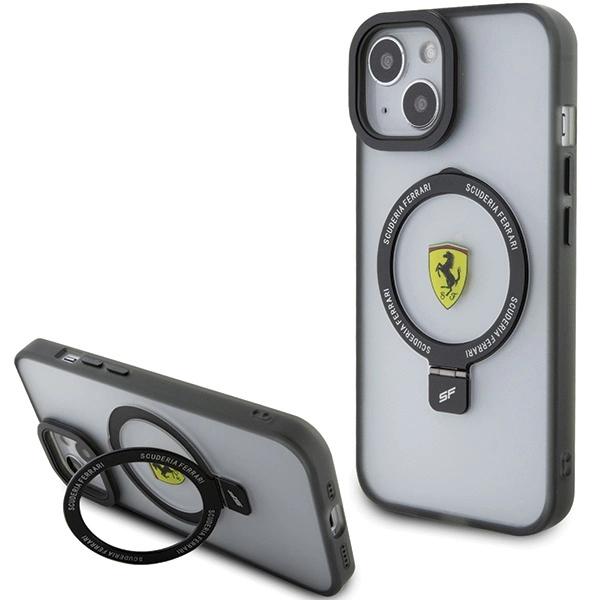 Ferrari Fehmp15Suscak Iphone 15 / 14 / 13 6.1 Czarny/Black Hardcase Ring Stand 2023 Collection Magsafe
