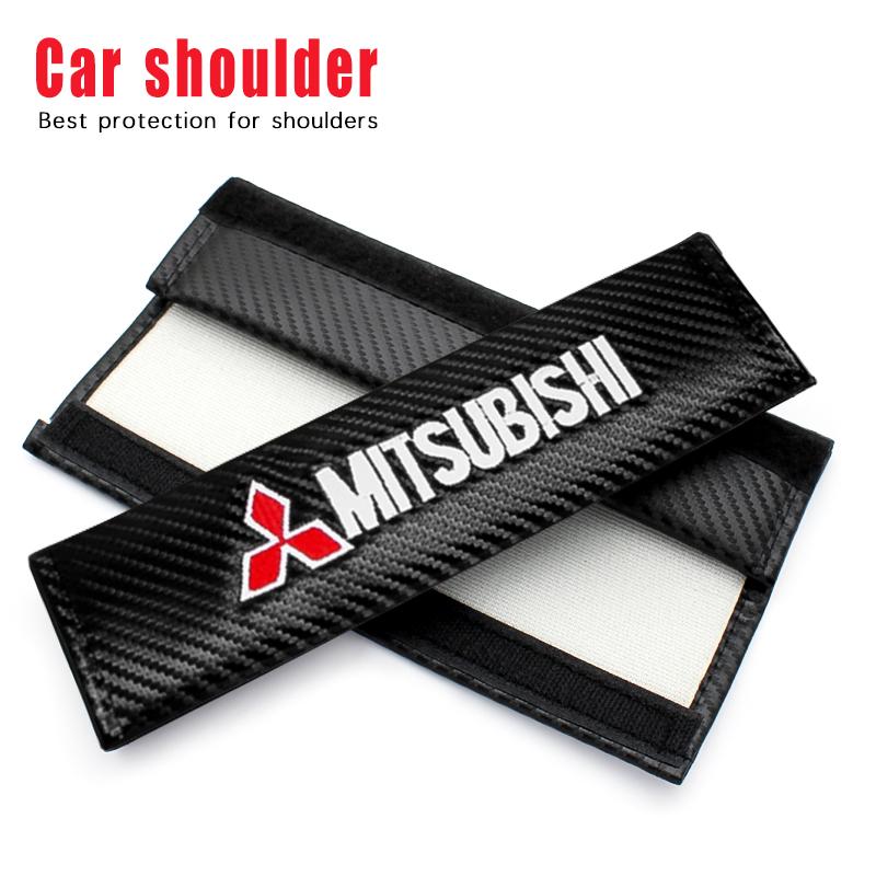1/2PC Car Seat Belt Cover Shoulder Strap Covers Protector Pad For Mitsubishi Asx Lancer 9 Outlander Pajero L200 Auto Accessories