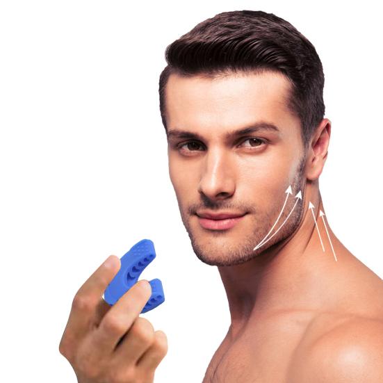 Женский тренажер для челюсти с прозрачной коробкой для хранения, пищевой силикон, эргономичный тренажер для лица для взрослых, укрепитель челюстных костей, тренажер для линии челюсти