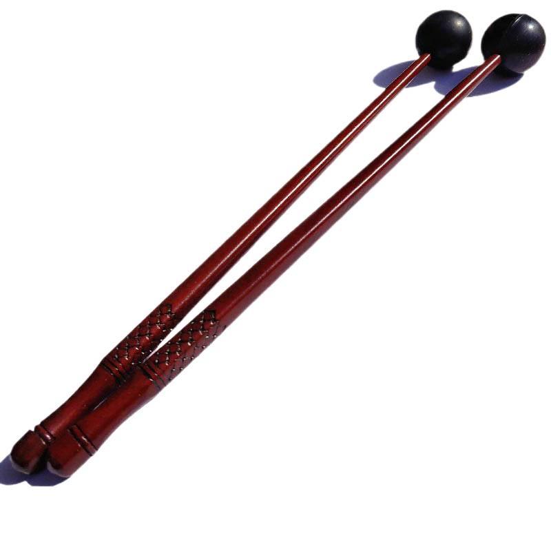 Ethereal Percussion Mallets: Steel Tongue, Xylophone, Glockenspiel, Tuning Fork, and Handpan - Wooden Handle & Soft Rubber Head.