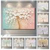 Abstract 3D Colorful White Pink Flowers Tree Canvas Painting Modern Nordic Plant Posters And Prints Wall Art Picture Home Decor