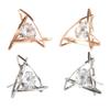 Женские серьги-пусеты с сияющими кристаллами, полые треугольные серьги-гвоздики с цирконом