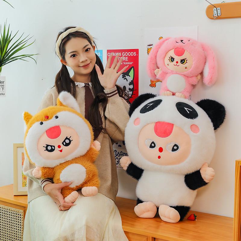 Три плюшевые игрушки для младенцев, кролики, животные, мягкая кукла, мультяшное украшение, детский подарок