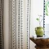 Шторы Yousheng Bohemian Blackout с термоизоляцией из хлопка и льна, черные, светло-бежевые, геометрические, для дома