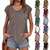 Womens Tank Top V Neck Short Sleeve Summer Casual Loose Tunic Tee Shirts