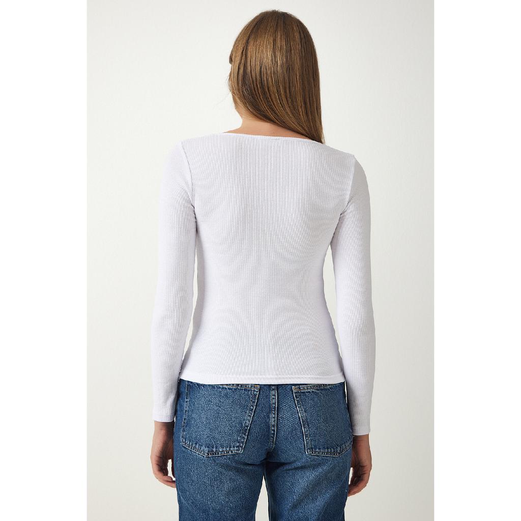 Women's Black And White Square Collar 2-pack Knitted Blouse Gt00056