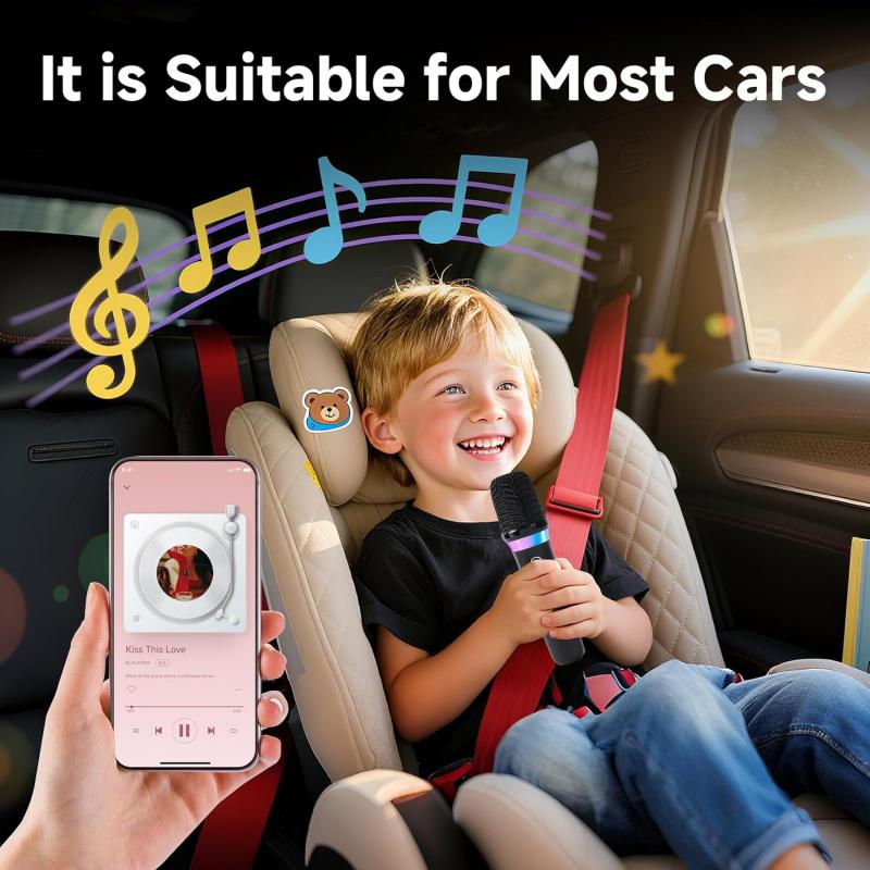 Karaoke Microphone,Dual Handheld Rechargeable Mic with 3.5mm Aux in and Out Receiver,Volume Control Karaoke Microphone for Singing, Speech, Home