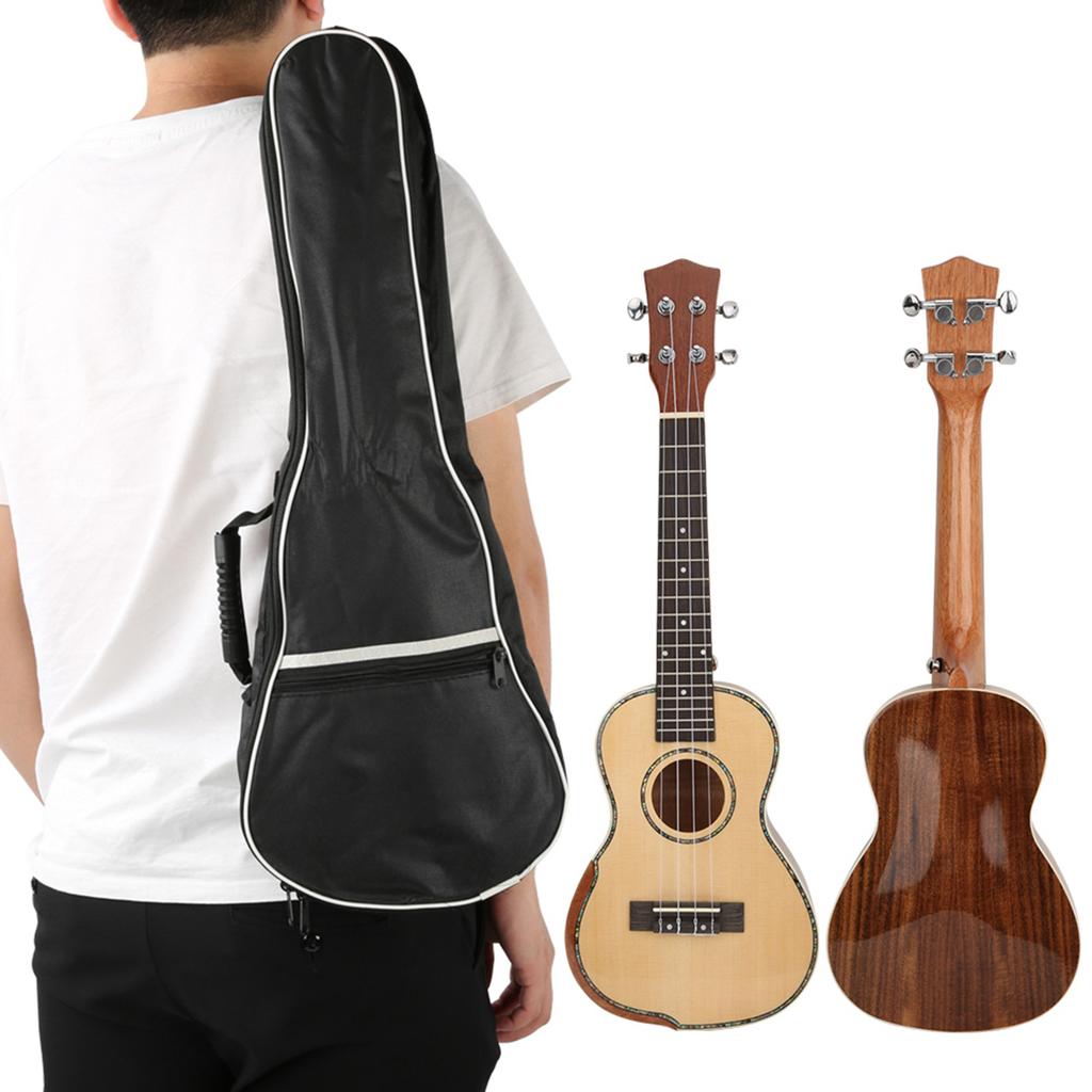 23in Ukulele Spruce Board Natural Wood Color with Tail Pin Strings Musical Instrument