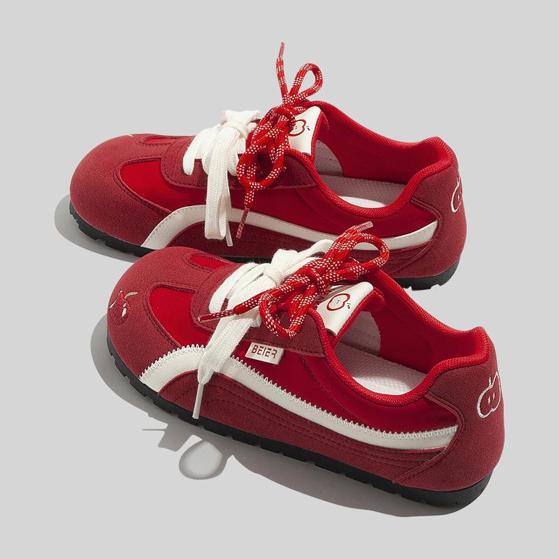 Belle производители оптом красные немецкие тренировочные кроссовки повседневные спортивные ins тонкая подошва обувь 3622