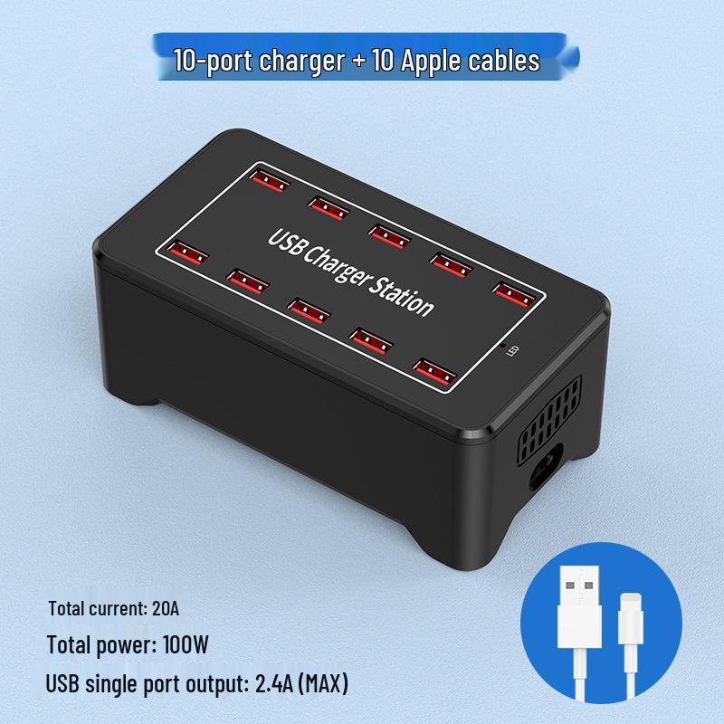 Многопортовое USB-быстрое зарядное устройство: Умная настольная зарядная станция для нескольких устройств