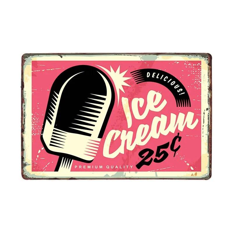 Лимонадный напиток, конфеты, винтажные жестяные вывески, кафе-бар, паб, Ретро Настенный декор, металлический плакат 20x30 см