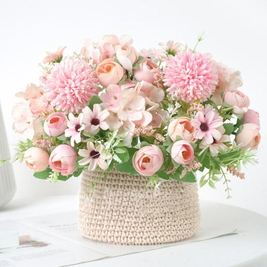 1 букет из шелковой ткани, искусственный цветок, украшение для дома и офиса, декор для свадебной вечеринки