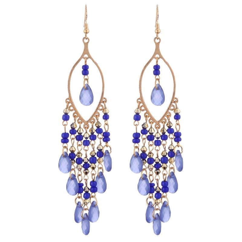 Boho Style Beaded Tassel Earrings Exquisite All-Match Lady Earrings Fashion Elegant Earring