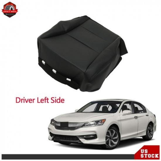 For 2013 14- 2016 2017 Honda Accord Black Leather Driver Side Bottom Seat Cover