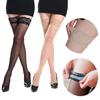 Lady Non Slip Silicone Stocking Women's Fashionable Peacock Lace Top Shiny Stockings Tiptoe Transparent Breathable and Sexy Hosiery
