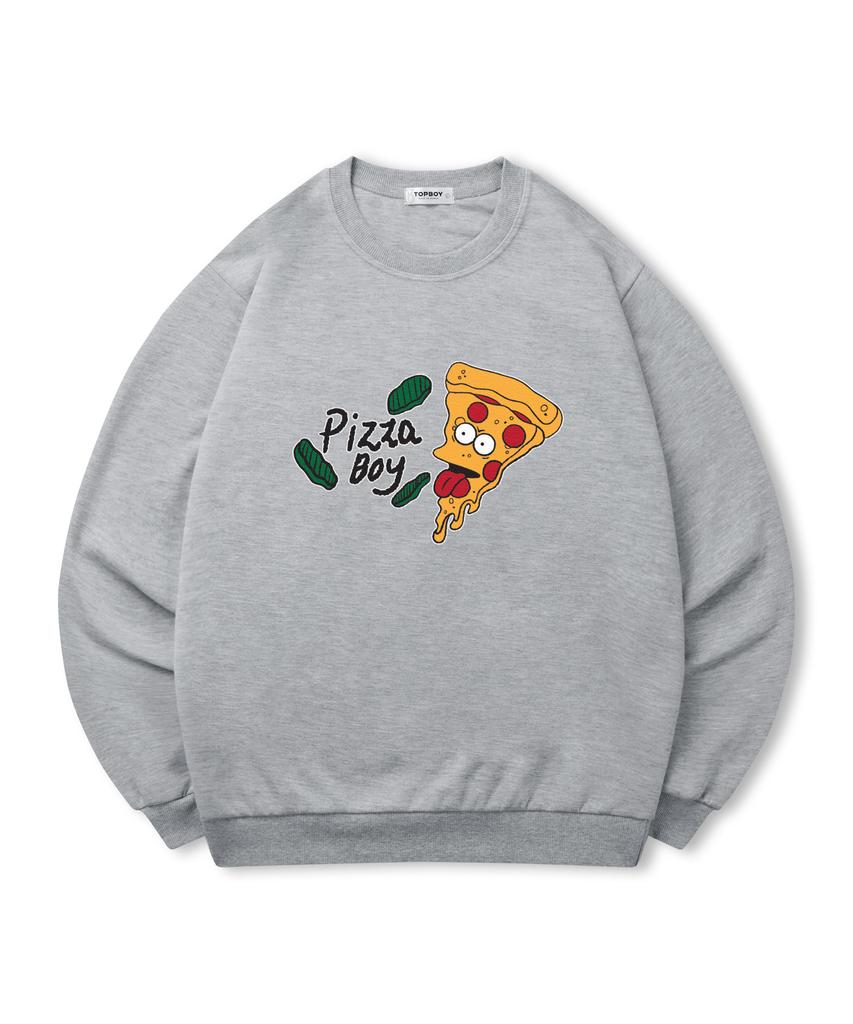 TOPBOY [Non-Fleece Or Fleece] Pizza Boy Printed Sweatshirt (Type A)
