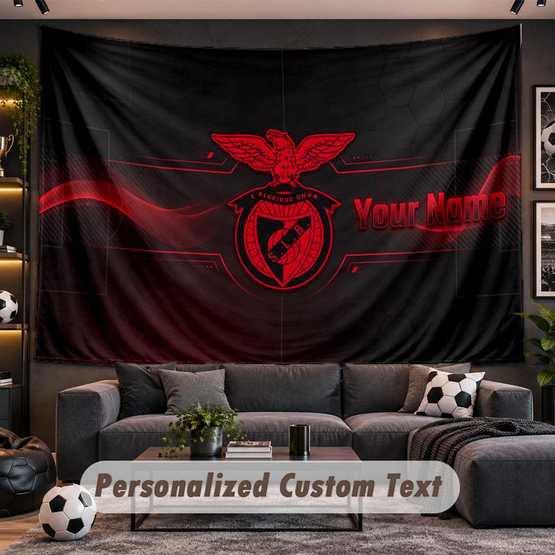 Benfica FC Personalized Tapestry Support Custom Name, Wall Art Home Decoration