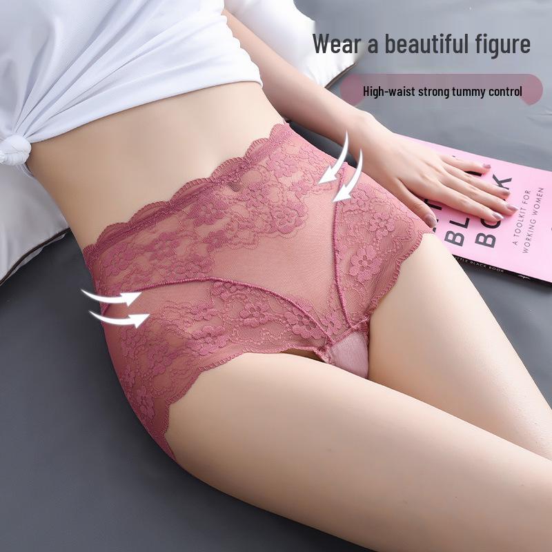 Японские кружевные трусики с высокой талией - Сексуальные, Дышащие, Прозрачные, Большого размера, Контроль живота, Подтяжка бедер, Стиль 917